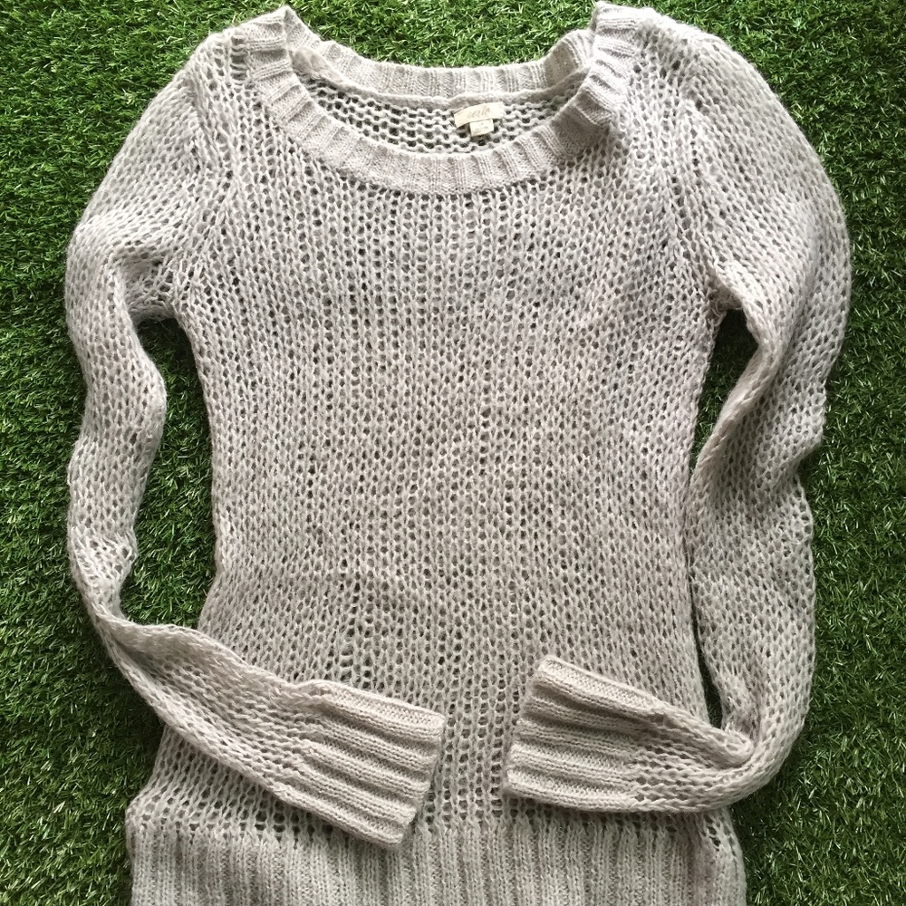 Aerie Sz S Open Loose Knit Lilac Layering Sweater
